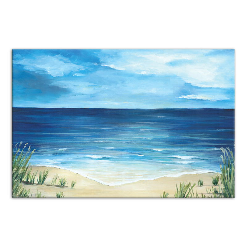 Highland Dunes 'Peaceful Beach Scene' Acrylic Painting Print on Canvas